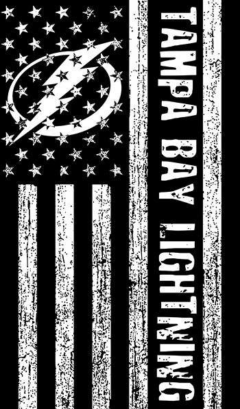 Tampa Bay Lightning Black And White American Flag logo iron on paper